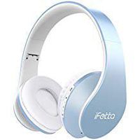 Ifecco Bluetooth Headphones, 4 in 1 Upgrade Bluetooth Foldable Over-ear Headsets with Micro Support SD/TF Card (Sky Blue)