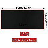 YINGNEW Extended XXL Cool Gaming Mouse Pad Large Size Desk Keyboard Mat, Non-Slip Rubber Base Mouse Mat, Ultra Smooth with Speed Control,800 x 300 x 3mm, Red