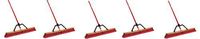 Libman Commercial 1101 Multi-Surface Heavy Duty Push Broom, 65" Length, 36" Width, Black/Red (Pack of 3) (5)