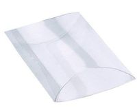 Crystal Clear Plastic Pillow Boxes 4.5 x 4.5 x 1.5 Inches- Decorative Display Box for Candy, Small Gifts, Wedding Party and Baby Shower Favors-10 Boxes