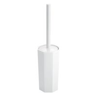 iDesign Matrix Toilet Bowl Brush and Holder for Bathroom Storage - White
