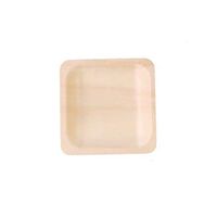 BalsaCircle 50 pcs 5.6-Inch Disposable Natural Brown Birch Wooden Square Plates - Wedding Party Event Catering Tableware