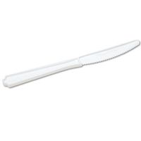 Plastic Flatware, Type III, Knife, White, 20 Bags/Box, GSA 7340000221316