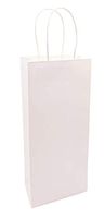 Wine Bags, White Paper Bags, for Wine Spirits 5.25" x 3.25" x 13" Gift Bags, White Kraft Bags (50)