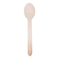 Disposable Wooden Spoons by BluePlanetHub| 100% Natural Birchwood, Eco-Friendly Alternative to Plastic Cutlery, Biodegradable and Compostable Party Supply, Pack of 100 Spoons