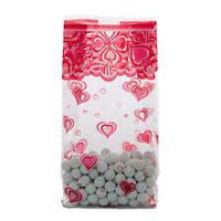 25 Ct Valentine Groovy Hearts 4x2x9 Inch Medium Cello Cellophane Treat Food Snack Bags BEND-855