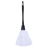 Vaorwne 1pc Fashion Turkey Feather Duster with Black Plastic Handle Cleaning Tool(white)35cm