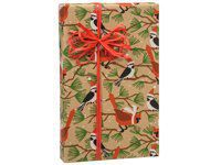 Holiday Kraft - Snowbirds Kraft 24"x417' Gift Wrap Half Ream Roll (1 roll) - Wraps -X6231H24