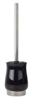 kieragrace Providence Eaton Toilet Brush – Glossy Black Ceramic with Silver Accents
