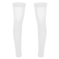 MSemis Men 1 Pair Thigh High Compression Stockings Sport Running Basketball Football Compression Full Leg Sleeve White One Size
