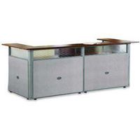 OFM Rize U-Shaped Reception Station 96" x 37" Gray