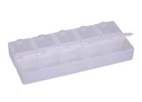 2 x Clear Plastic Storage Case 10 Slots/Compartments Organizer Vitamine Medicine Pill Jewelry Container spb12