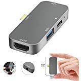USB C to HDMI, USB 3.0, 3.5mm Audio and PD 4 in 1 Aluminum Adapter for iPad Pro 2018, MacBook Pro 2018/2017/2016,MacBook Air 2018