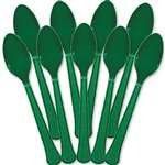 Plastic Spoons Heavy Weight Festive Green 48 Count