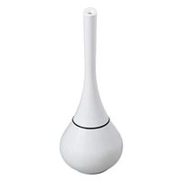 Bathroom Toilet Brush Set 360° Cleaning Long Handle Minimalist Replaceable Base Bathroom Accessories (White)