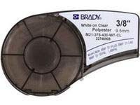 Brady M21-375-430-WT-CL Cartridge, B430 Clear Polyester Material, 0.375" W x 21' L, Clear