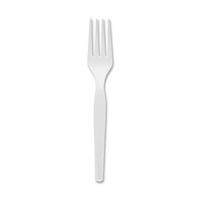 Wholesale CASE of 25 - Dixie Foods Hvy Medium Weight Polystyrene Utensils-Plastic Fork, Heavy/Medium Weight, 100/BX, White