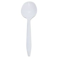 Karat U2007 5.6" PP Medium-Weight Disposable Soup Spoon, White (Pack of 1000)