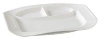 Yanco PS-2014 3-Compartment Plate, 14.5" Length x 9.5" Width, Porcelain, Bone White, Pack of 12