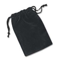 Velveteen Drawstring Pouch Bag 3 Inch x 4 Inch BLACK (12)