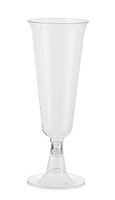 Exquisite 5 oz Clear Plastic Champagne Flutes, 2 Piece Stemmed Plastic Wine Cups- 84 Count
