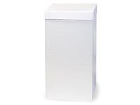 WHITE GLOSS Hi-Wall 8x8x15"100% Recycled Giftware Box BASE (1 unit, 50 pack per unit.)