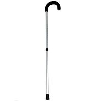 PCP Adjustable Cane with Small Round Crook Handle, Silver Frost