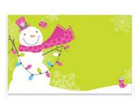 Happy Snowman Jubilee Gift Note Cards with Envelopes and Gold Seal -25pack Set