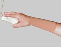Alpha Medical Elastic Wrist Support Band with NO Thumb Hole (Large, Beige)