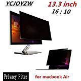 YCJOYZW-13.3 inch Privacy Filter Screens Protective Film for 16:10 MacBook Air 13 1/4"Wide x 7 1/16" high (286mm179mm) (for MacBook Air 13)