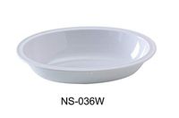 Yanco NS-036W Nessico Oval Bowl, 36 oz Capacity, 10" Length, 7.375" Width, 2.25" Height, Melamine, White Color, Pack of 24