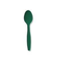 Creative Converting Touch of Color Premium 24 Count Plastic Spoons, Hunter Green