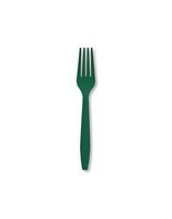 Club Pack of 288 Hunter Green Premium Heavy-Duty Plastic Party Forks