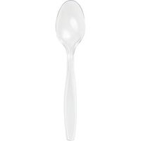 Creative Converting 288-Count Touch of Color Premium Plastic Spoons, Clear