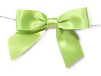 6ct. Pre-Tied Lime Green 3" Satin Gift Bows Wire Ties Ready-to-Use 7/8" Ribbon