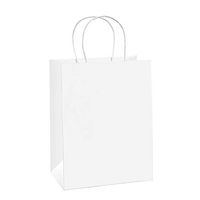 BagDream 25Pcs Paper Gift Bags 8x4.25x10.5 Paper Bags, Gift Bags, Shopping Bags, Kraft Bags, Retail Bags, Merchandise Bags, White Paper Bags Bulk with Handles
