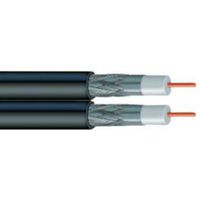 500ft Black Dual-Shield Siamese (Dual) Solid Bare Copper RG6 COAXIAL Cable 3GHZ 18AWG UL ETL HD DIRECTV Approved PVC Jacket Bulk Coax Cable