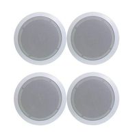 4) Pyle PDIC51RD 5.25 Inch 150W Round White In Ceiling Wall Flush Speakers Four