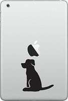 Dog Sitting - iPad MINI - Vinyl Decal Sticker - Copyright © Yadda-Yadda Design Co. (2.5"w x 2.5"h) (BLACK)