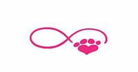 Dog PAW Infinity Logo Stickers Symbol 6" Decorative DIE Cut Decal for Cars Tablets LAPTOPS Skateboard - Pink