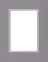 Pack of (2) 16x20 Double Acid Free White Core Picture Mats Cut for 11x14 Pictures in Ocean Grey and Nantucket Grey