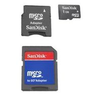 SanDisk 1GB MicroSD Card with SD & MiniSD Adapters (SDSDQ-1024-3K, Bulk Package)
