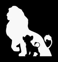 Creative Concepts Ideas Lion King Simba Shadow CCI Decal Vinyl Sticker|Cars Trucks Vans Walls Laptop|White|5.5 x 5.1 in|CCI2212