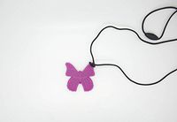 Bestie Toys Butterfly Sensory Chew Necklace-(1 Pack)-FDA Approved Silicone-Chewlery for Boys & Girls with Autism SPD ADHD Chewing Biting Stimming Needs- Oral Motor Aid- Made in The U.S.A(Magenta)