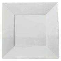 Exquisite 60-Pack premium disposable plastic plates, heavyweight square plastic plates: 30 x 10.25 Inch. Dinner Plates & 30 7.5 Inch. Salad/Dessert plates (White)