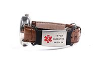 AOMZO JEWELRY Free Engraving Stainless Steel and Rubber Medical Alert ID Dog Tags for Watch Band