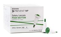 McKesson Prevent Lancet Push Button 21 Gauge 1.8 mm Depth 1 Box(s), 100 /Box