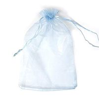 Allgala 100 Count Orangza Gift Party Favor Bags with Drawstring-8x12 Inch-Light Blue-PF53410