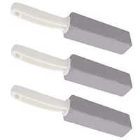 Toilet Bowl Pumice Cleaning Stone with Handle - Sturdy, High Density, Rust Grill Griddle Cleaner for Kitchen/Bath/Pool/Spa/Household Cleaning 3 Pack