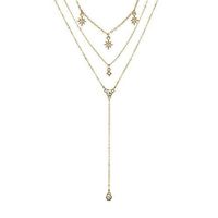 3 Layer Womens Crystal Star Statement Pendant Necklace Choker Necklaces Jewelry Woman Pretty Beautiful Bright For gift Lovely Elegant Jewerly Beads Daily